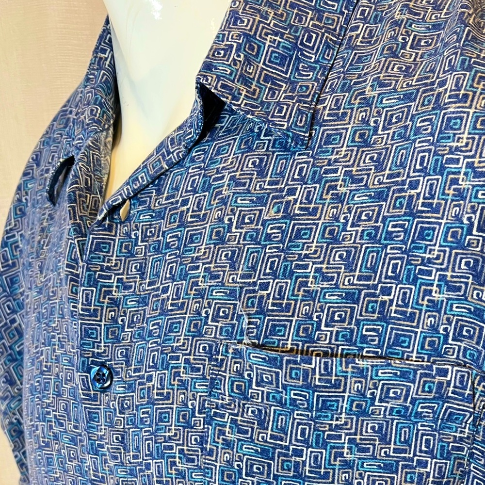 Vintage PURITAN men’s short sleeve blue button down shirt size XL
